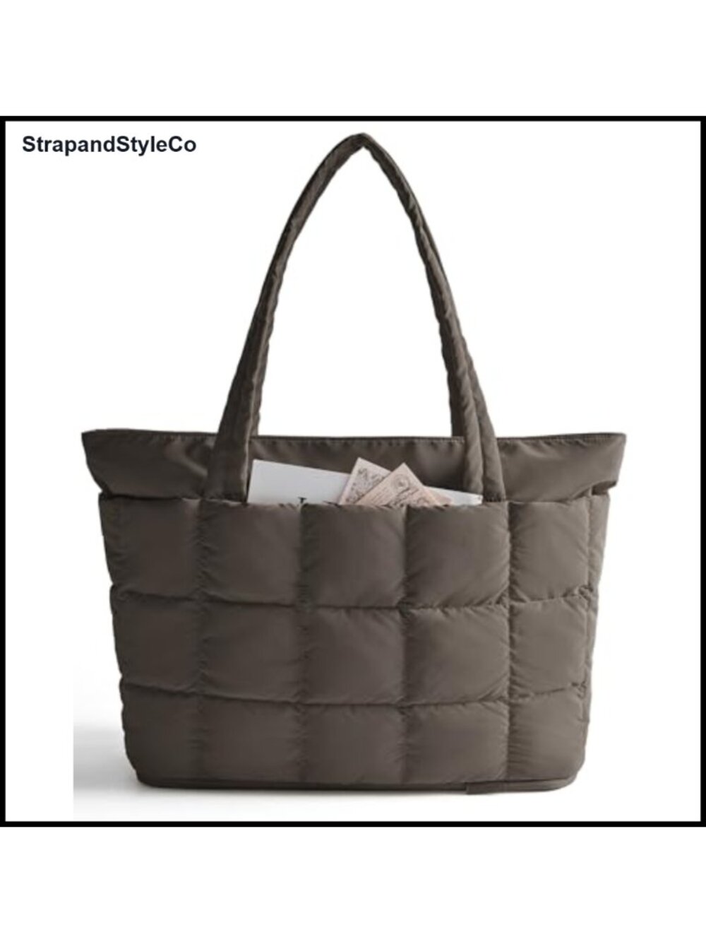 Puffer Tote Bag Expandable 22L-28L Water Resistant Laptop Carry On